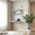 White‑Gold Wall‑Mount Ladder Pipe Desk