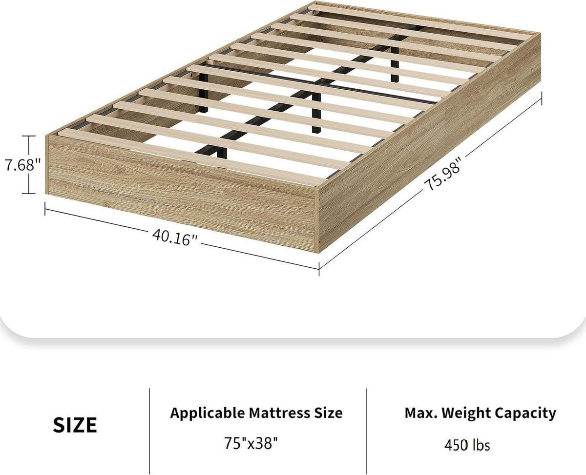 Wood Twin Platform Bed Frame Slats