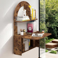 Rustic Brown Wall‑Mount Folding Desk Shelf