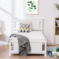 White Wood Twin Platform Bed Frame
