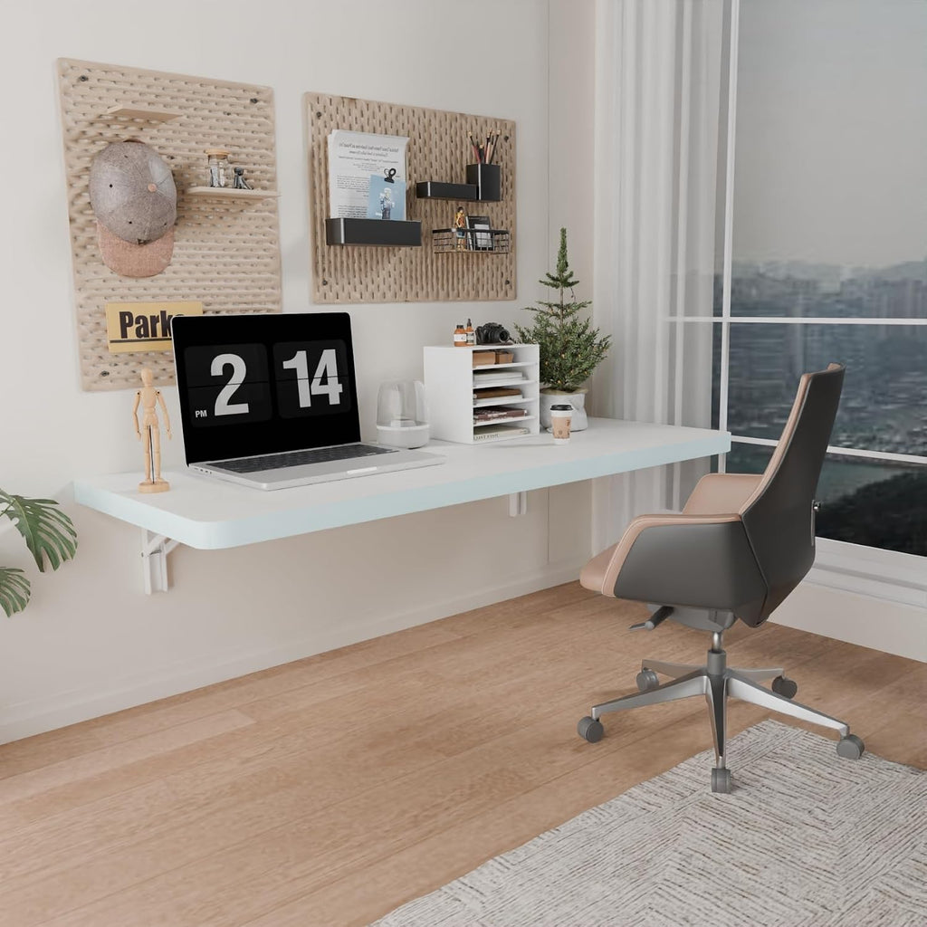 White Pine Wall‑Mount Folding Desk Table