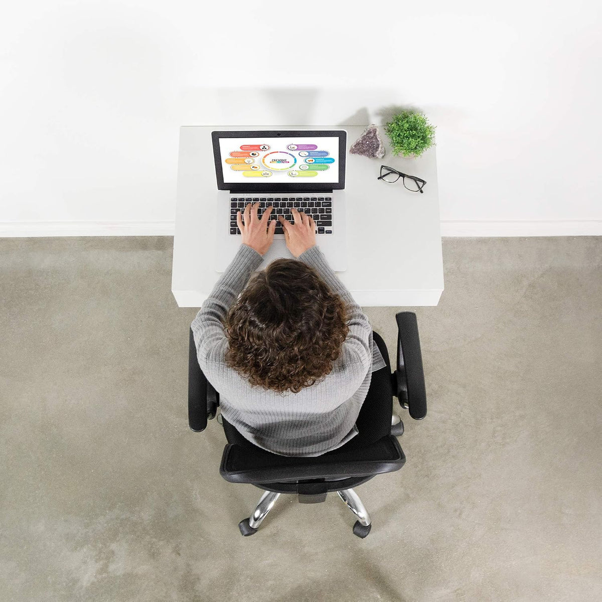 White Wall‑Mounted Desk with Drawer Storage