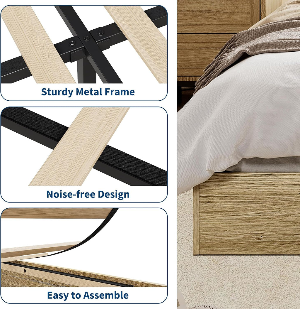 Wood Twin Platform Bed Frame Slats
