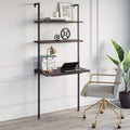 Nutmeg Wall‑Mount Ladder Shelf Desk