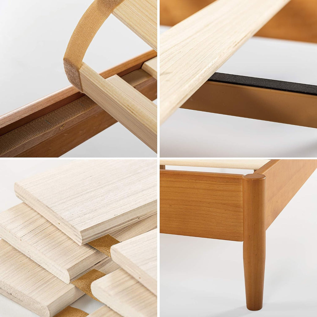 Mid‑Century Wood Twin Platform Bed