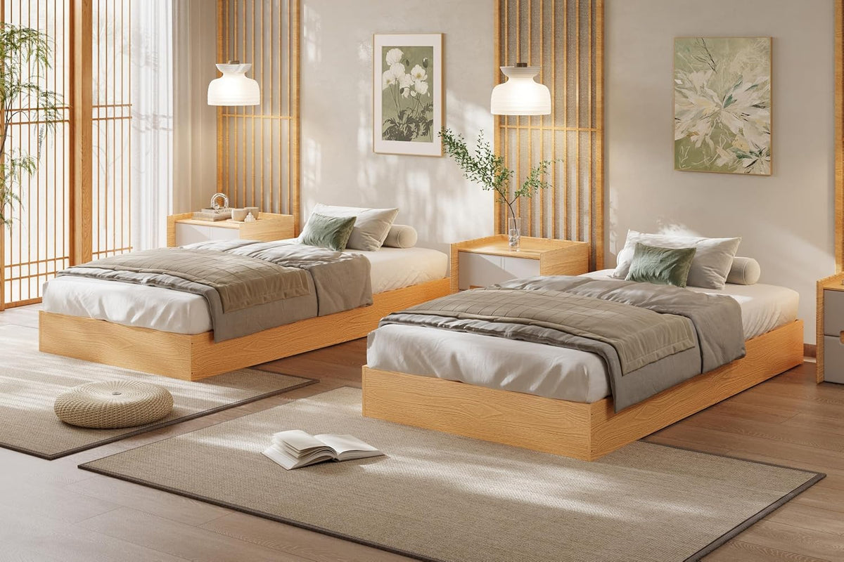 Pine Wood Twin Platform Bed Frame