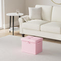 Pink Fireproof Leather Locked Storage Ottoman
